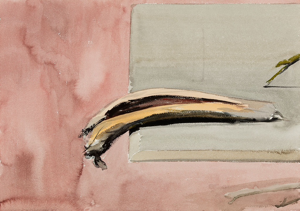 Stick I, 2015, watercolour and gouache on paper, 35 x 48cm 